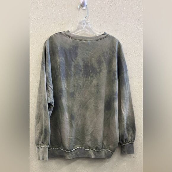 H&M divided Grey and blue tie dye dolman oversized crewneck Sweater medium #724 - Picture 2 of 2